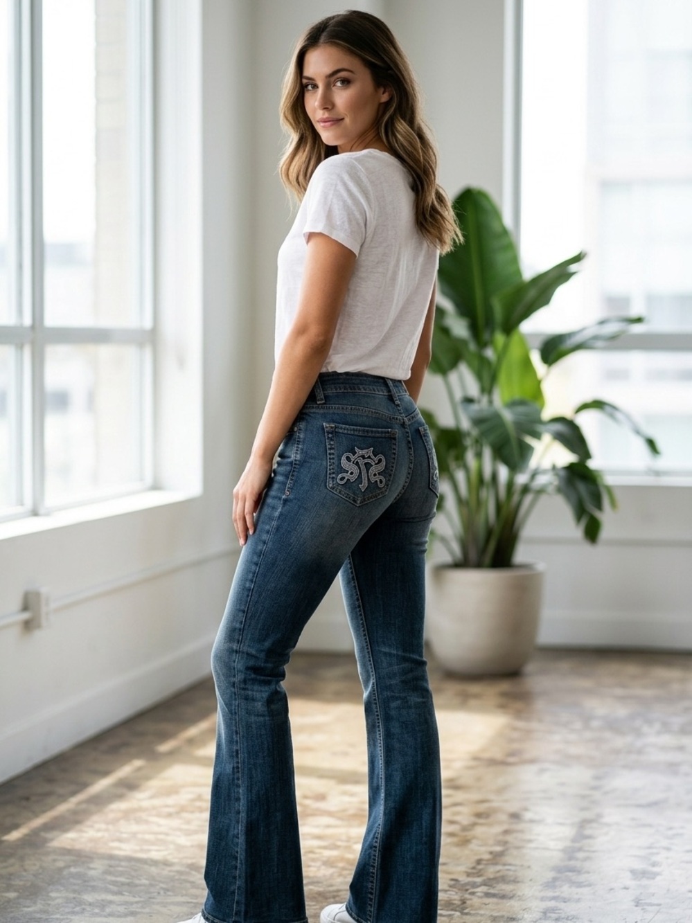 Seven7 Vintage Flare Leg Jeans Women's Size 31 Medium Wash NWT